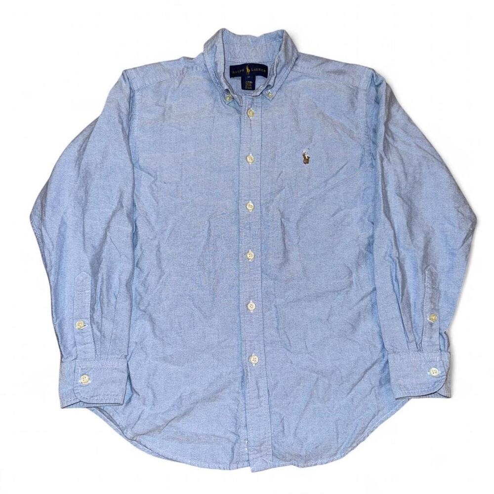 Polo Ralph Lauren Youth Blue Button Up Preppy Classy Pony Dress Shirt Sz.12